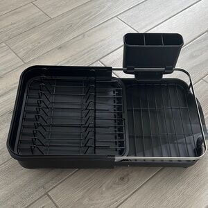 Black Dish Drying Rack with Utensil Holder - New!